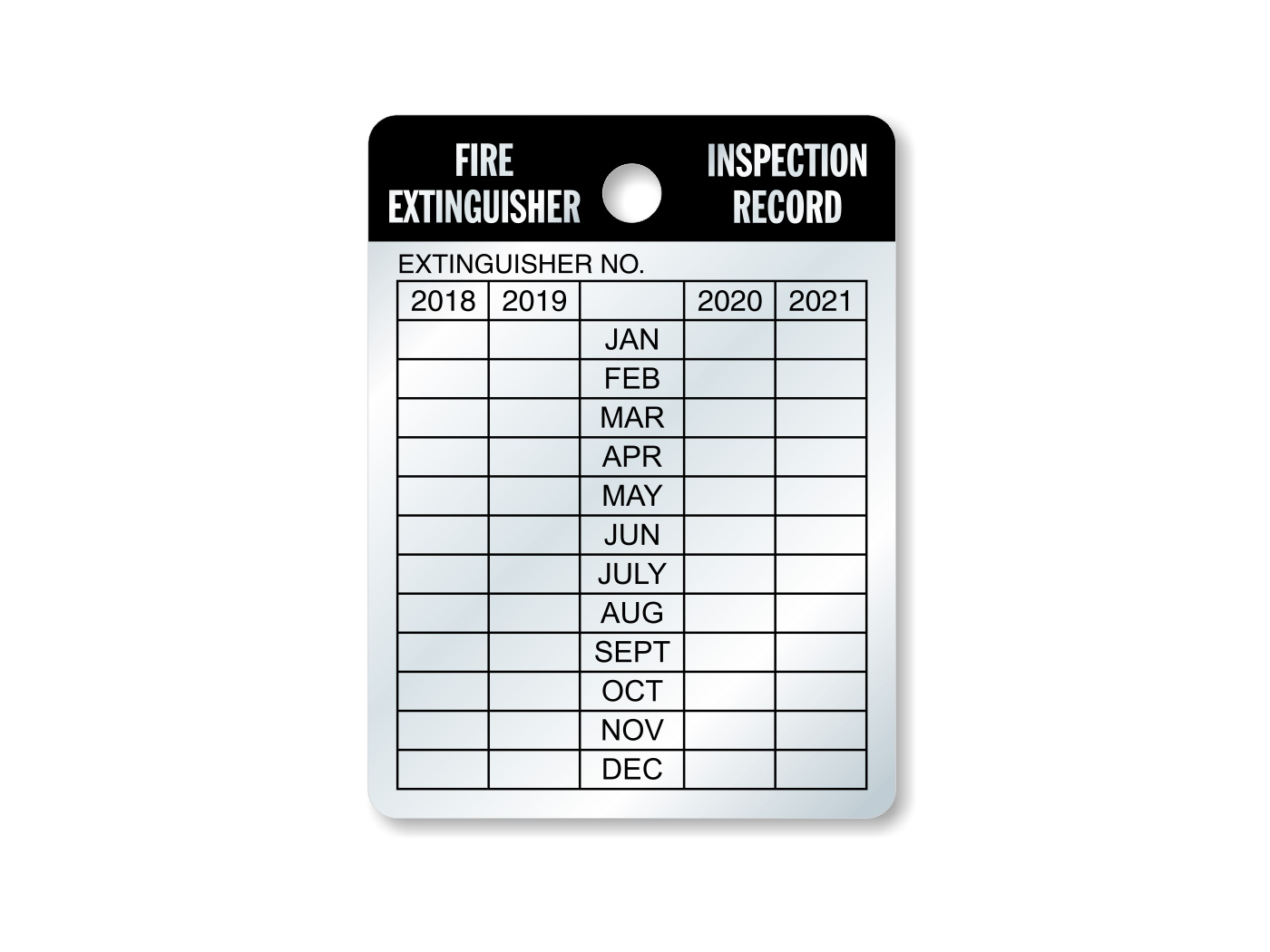 Fire Extinguisher Inspection Tag